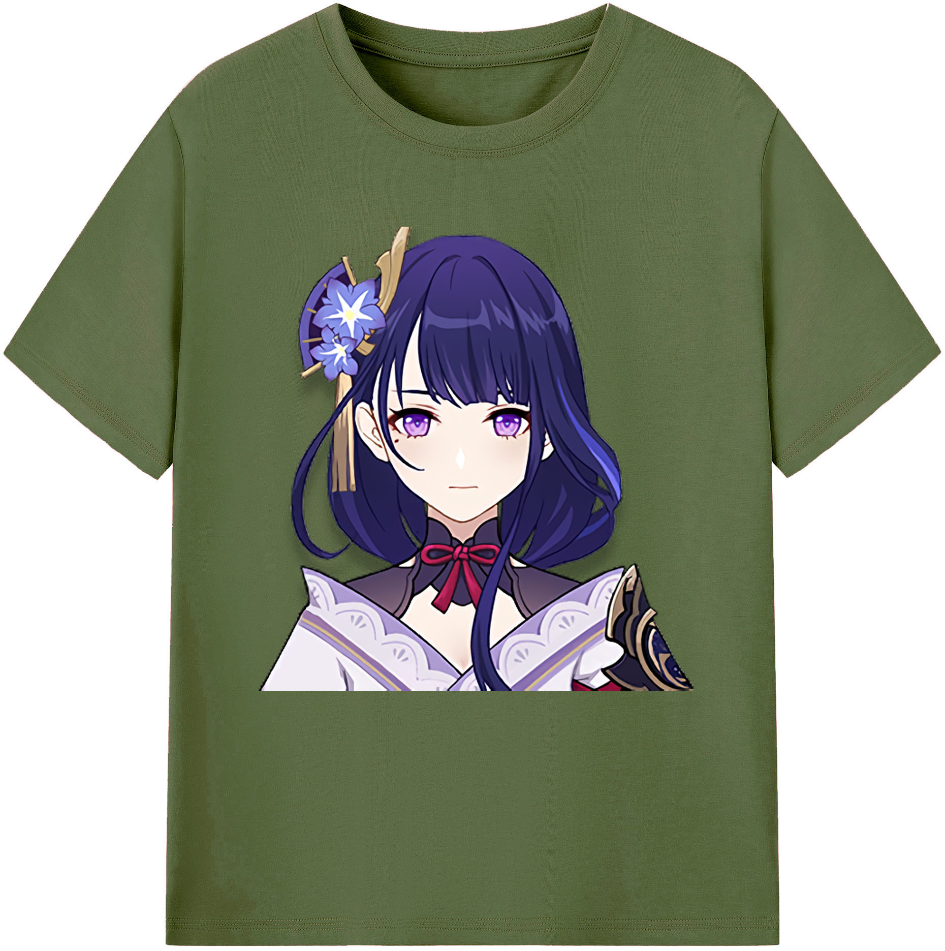 げんし神 雷電将軍 らいでんしょうぐん genshin Raiden Shogun 綿100％半袖Tシャツ（フロントプリント）